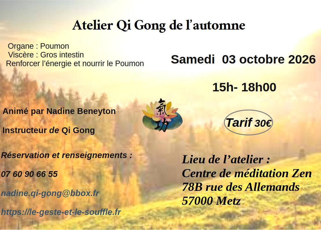 Atelier Qi Gong de l' Automne 03 octobre 2026